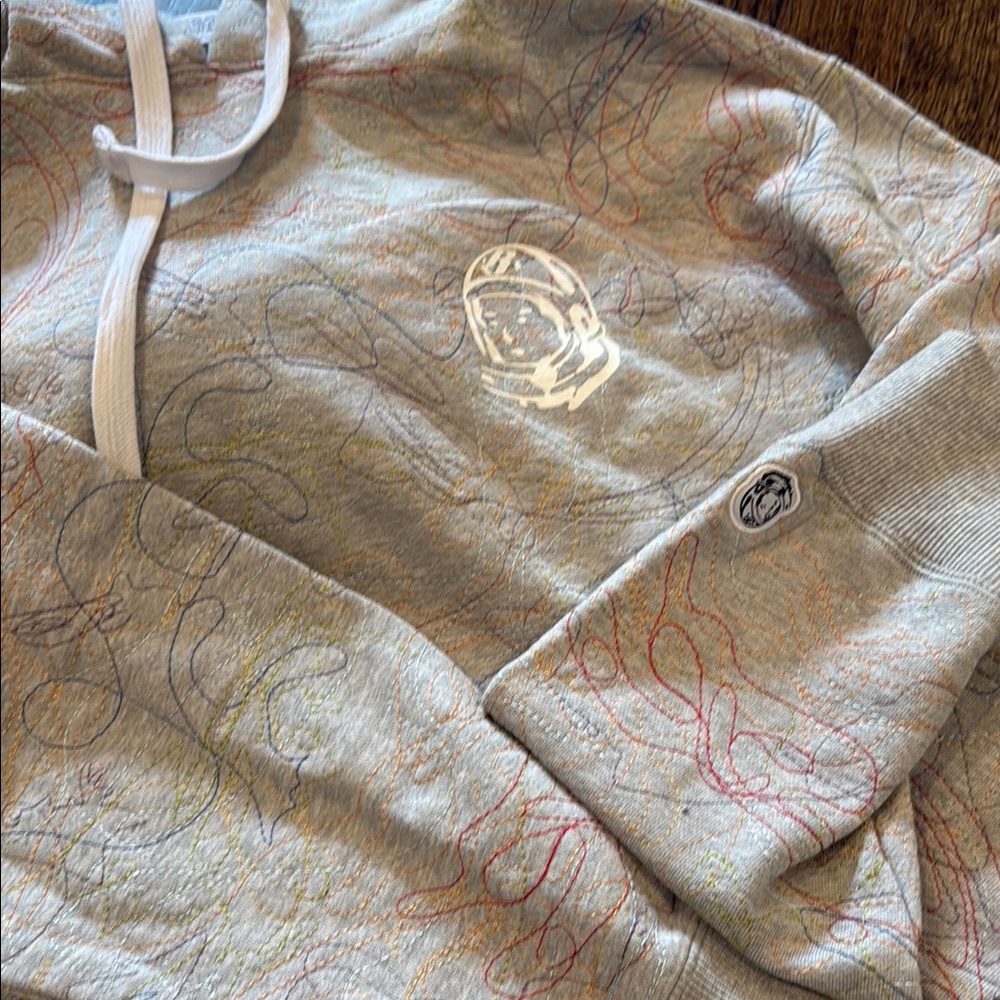 Billionaire Boys Club Multicolor Patterned Hoodie- Gray Scribble Hoodie - Picture 3 of 3